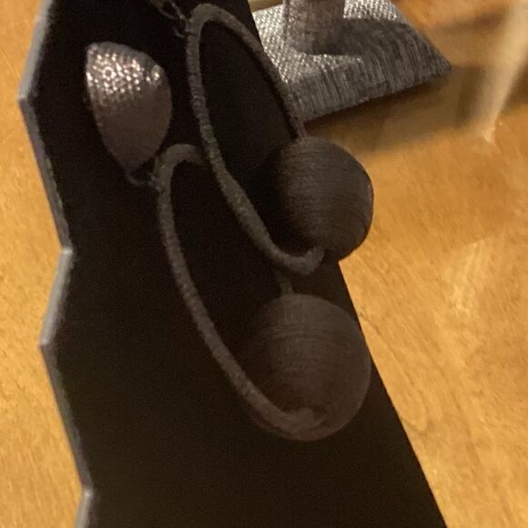 Grey Wrapped Dangle Ball Earrings - Picture 6 of 8